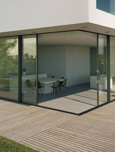 Open corner door allowing flexible design for modern solutions